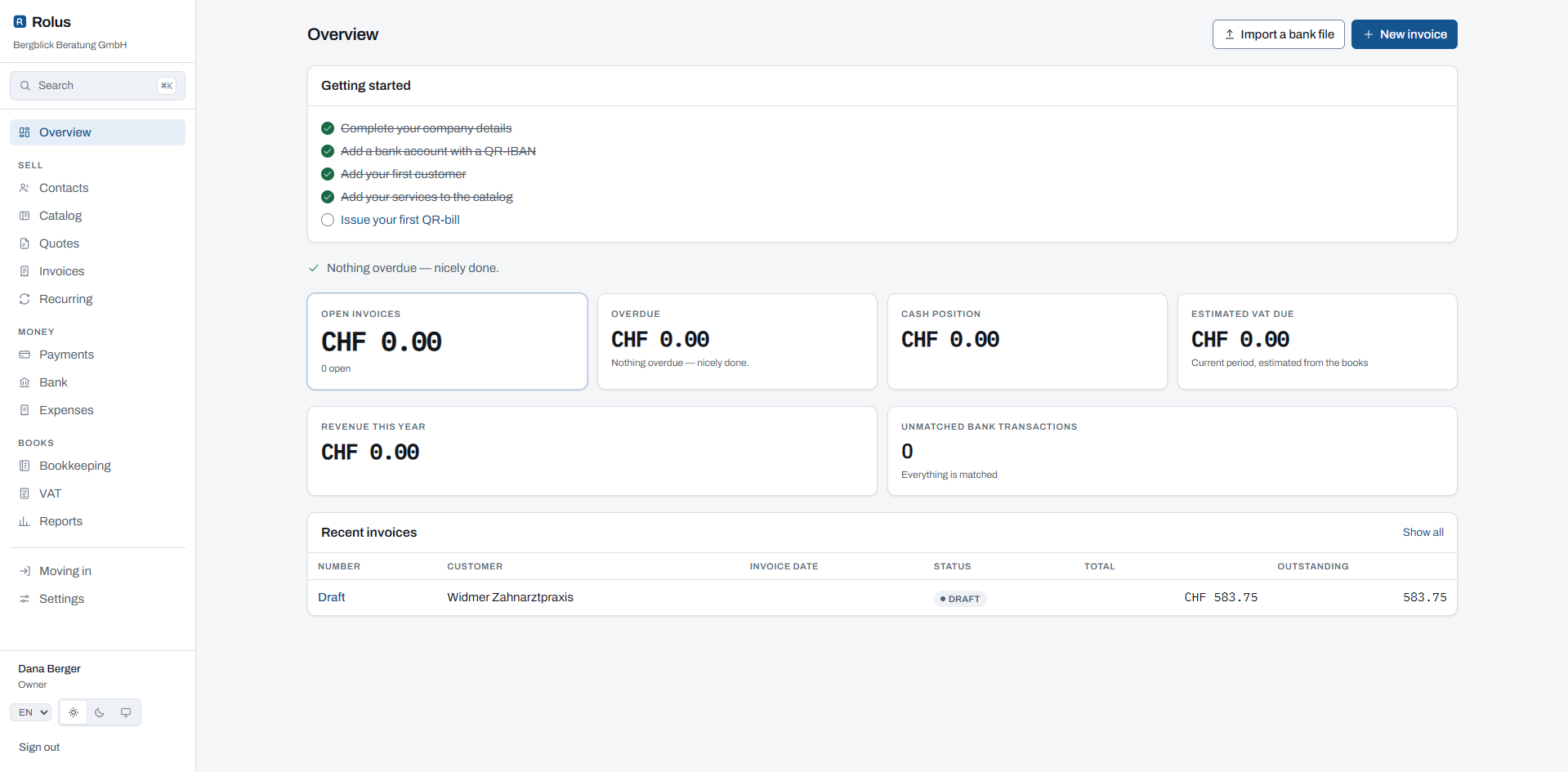 Rolus: Swiss Invoicing, QR-Bills & Double-Entry Accounting Engine